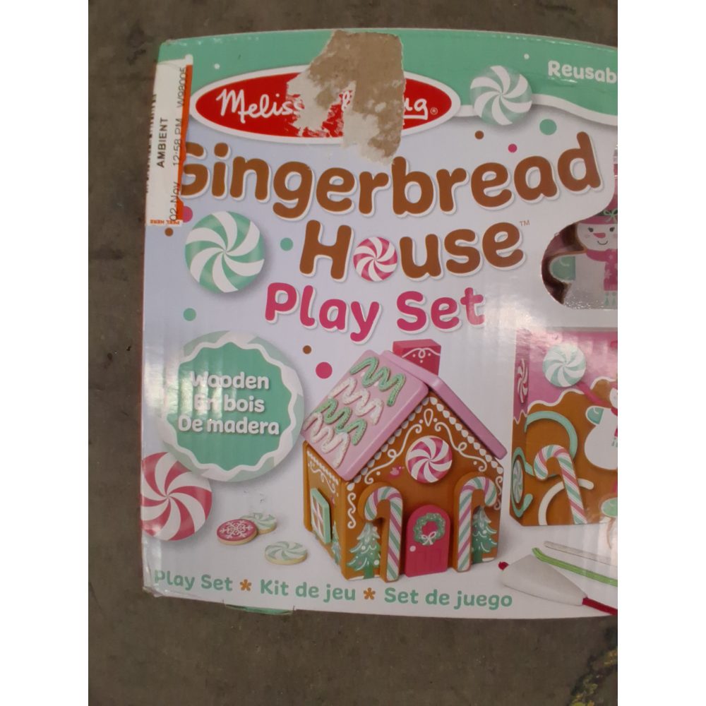 Melissa & Doug Gingerbread House Play Set - 38 Pieces, Reusable Retail $25.00