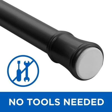 Mainstays Black Adjustable Tension Window Curtain Rod  1  Diameter  48  - 84 Retail $9.94