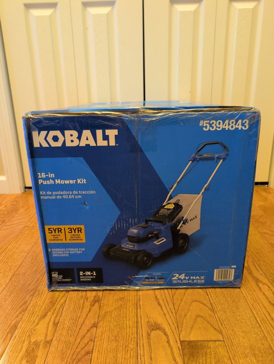 Kobalt 24-volt, 16-in Push Battery Walk Mower with (2) 4 Ah Battery Included Retail $329.00