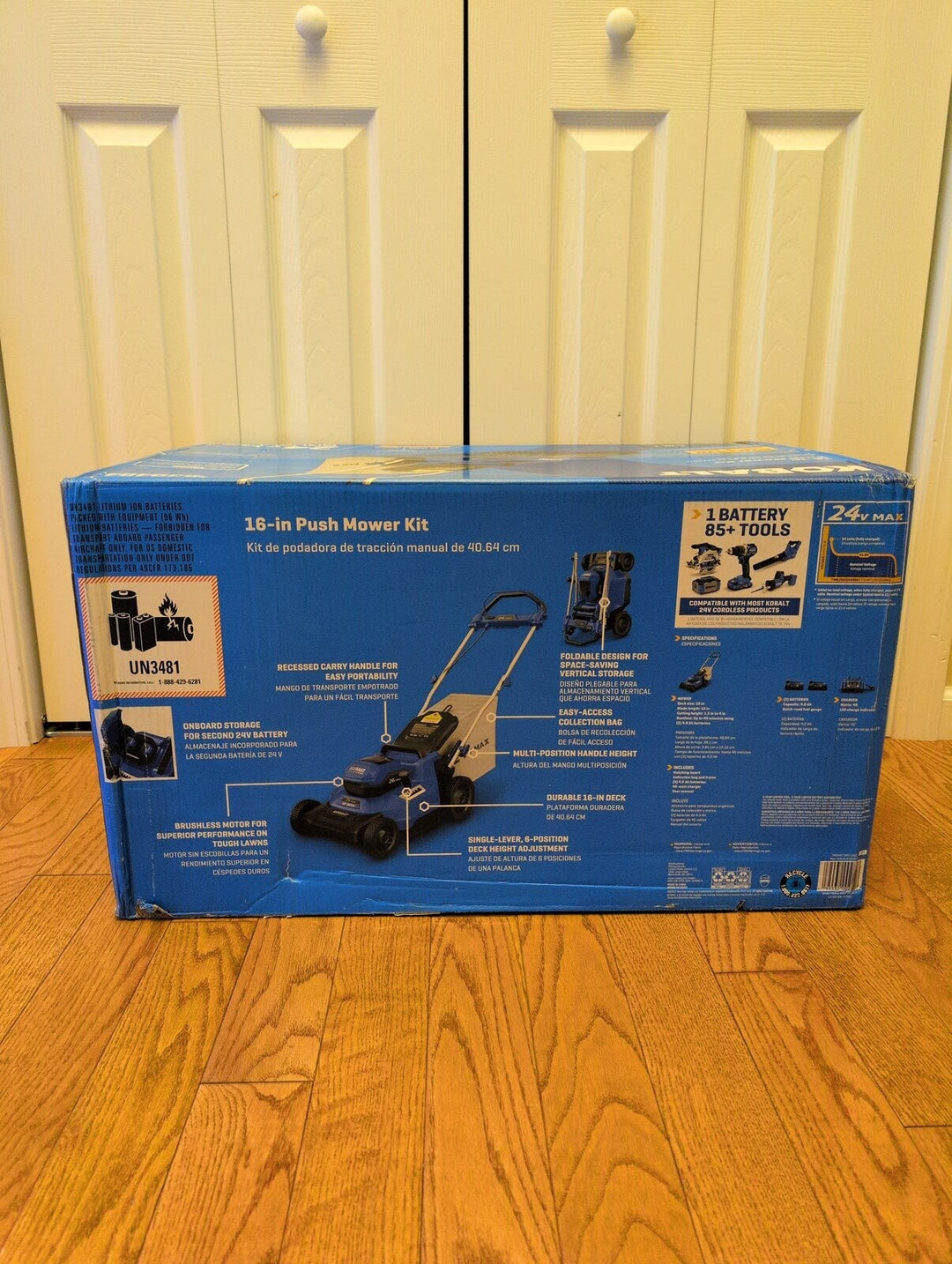 Kobalt 24-volt, 16-in Push Battery Walk Mower with (2) 4 Ah Battery Included Retail $329.00