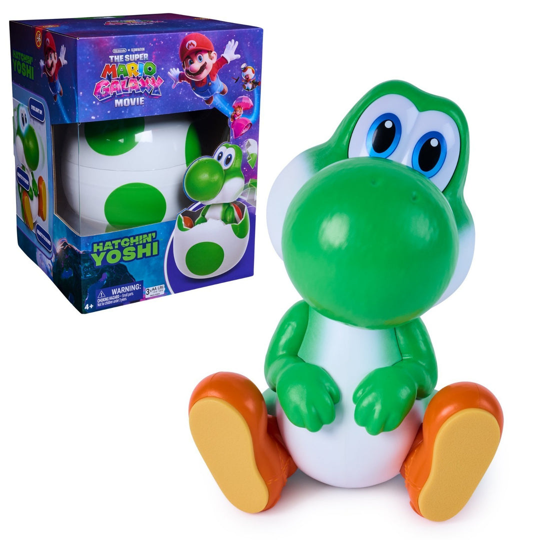 Hatchin' Yoshi the Super Mario Galaxy Movie Interactive Yoshi Figure Presale Retail $55.00