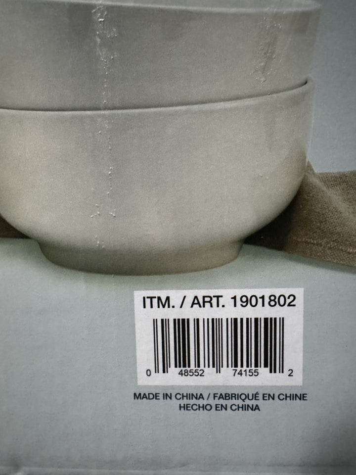 Denmark 4-piece White All Purpose Durable Vitrified Porcelain Bowls Ramen, Salad Retail $11.99