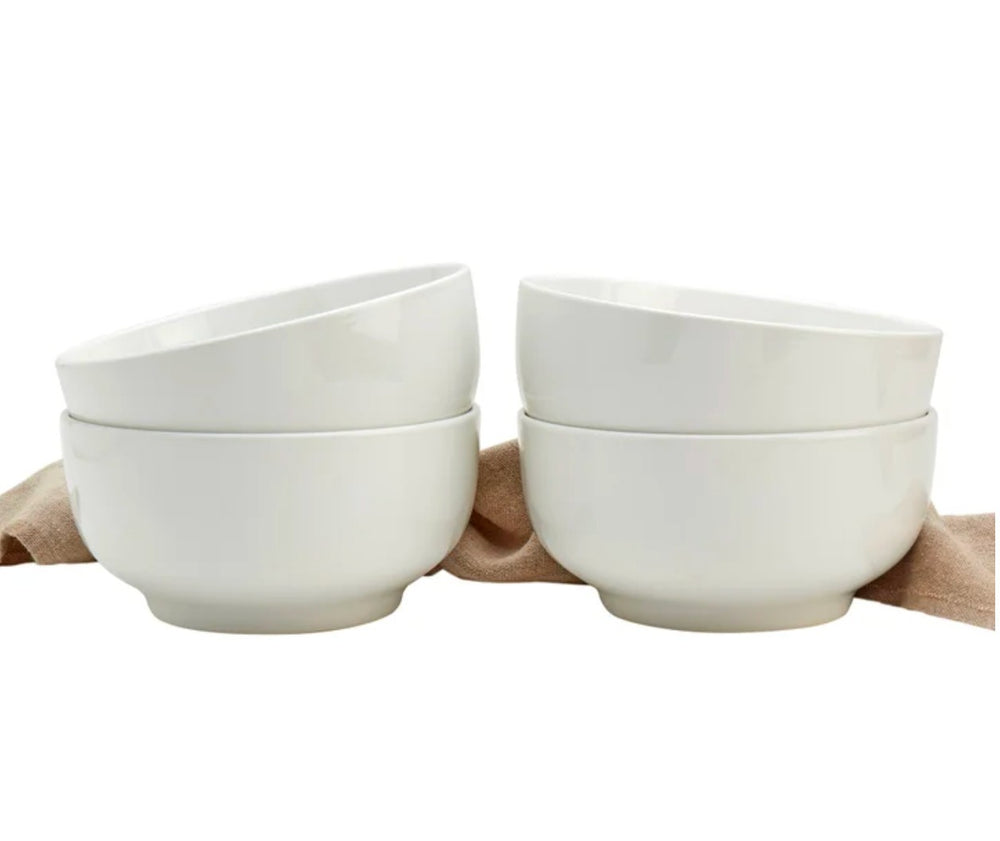 Denmark 4-piece White All Purpose Durable Vitrified Porcelain Bowls Ramen, Salad Retail $11.99