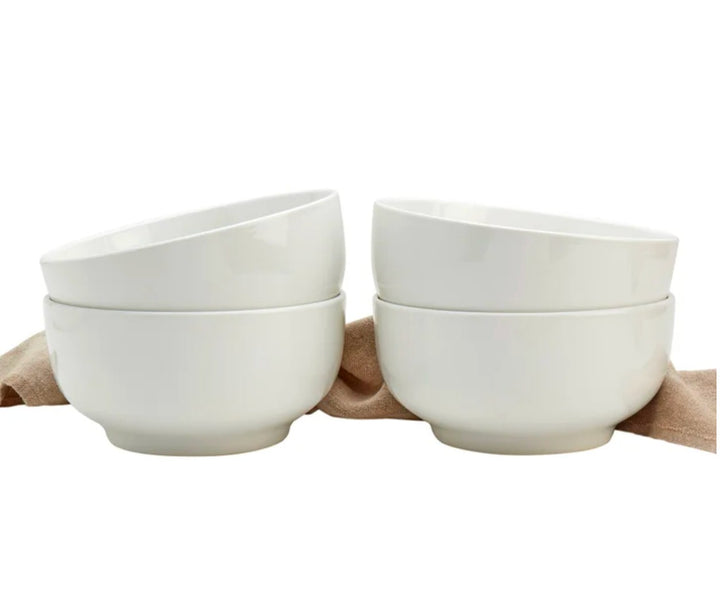 Denmark 4-piece White All Purpose Durable Vitrified Porcelain Bowls Ramen, Salad Retail $11.99
