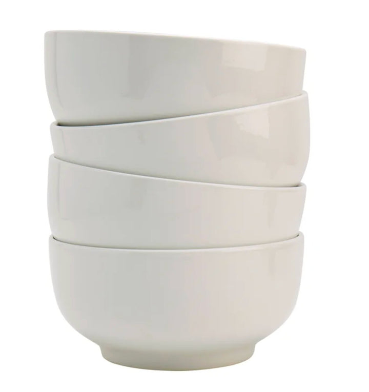 Denmark 4-piece White All Purpose Durable Vitrified Porcelain Bowls Ramen, Salad Retail $11.99