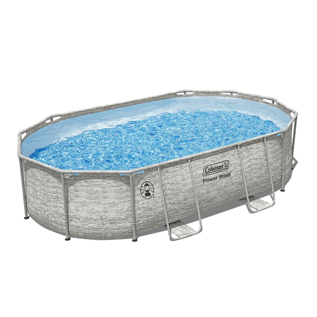 Coleman Power Steel 16  X 10  X 42  Oval Above Ground Pool Set Retail $349.00
