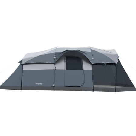 EVER ADVANCED 8 Person Family Camping Tent with Screen Porch  Portable Cabin Tent with Rainfly  Gray Retail $165.99