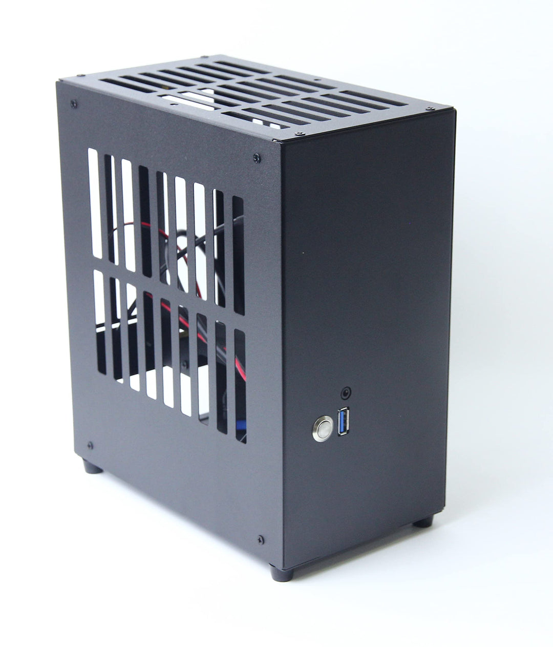 SharGwa PC K39 V3 Mini ITX PC Case Mini Tower HTPC Small Chassis Gaming Computer Case Support Graphics Card 1U Power Supply PCIE Riser Not Included (Black)