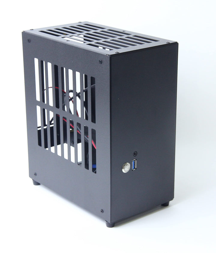 SharGwa PC K39 V3 Mini ITX PC Case Mini Tower HTPC Small Chassis Gaming Computer Case Support Graphics Card 1U Power Supply PCIE Riser Not Included (Black)