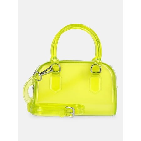 No Boundaries Women S Jelly Top Handle Mini Bag  Soft Sulfur Retail $16.97