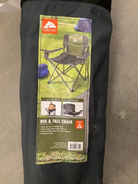 Ozark Trail Big & Tall Chair - Extra-Wide Seat, Padded Back, Umbrella Holder, 400 lbs Capacity Retail $30.68