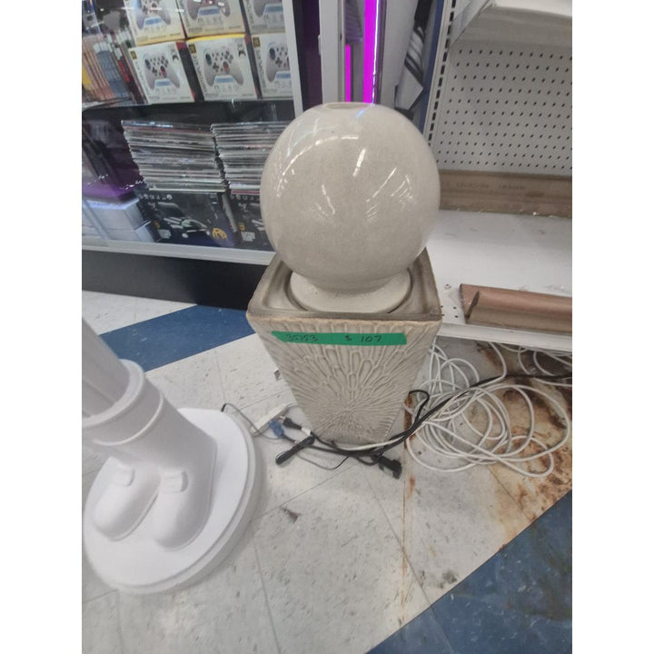 Unknown Brand Sphere Lamp, Textured Base, Beige