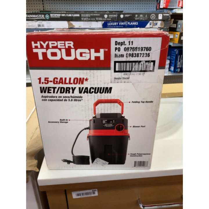 Hyper Tough 1.5 Gallon 2 Peak HP Poly Wet/Dry Vacuum  VH105 3502  New