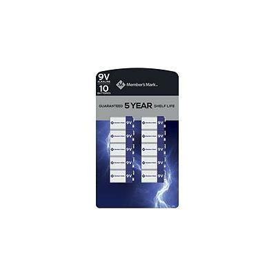 Member's Mark Alkaline 9V Batteries (10 Pack) Retail $29.40