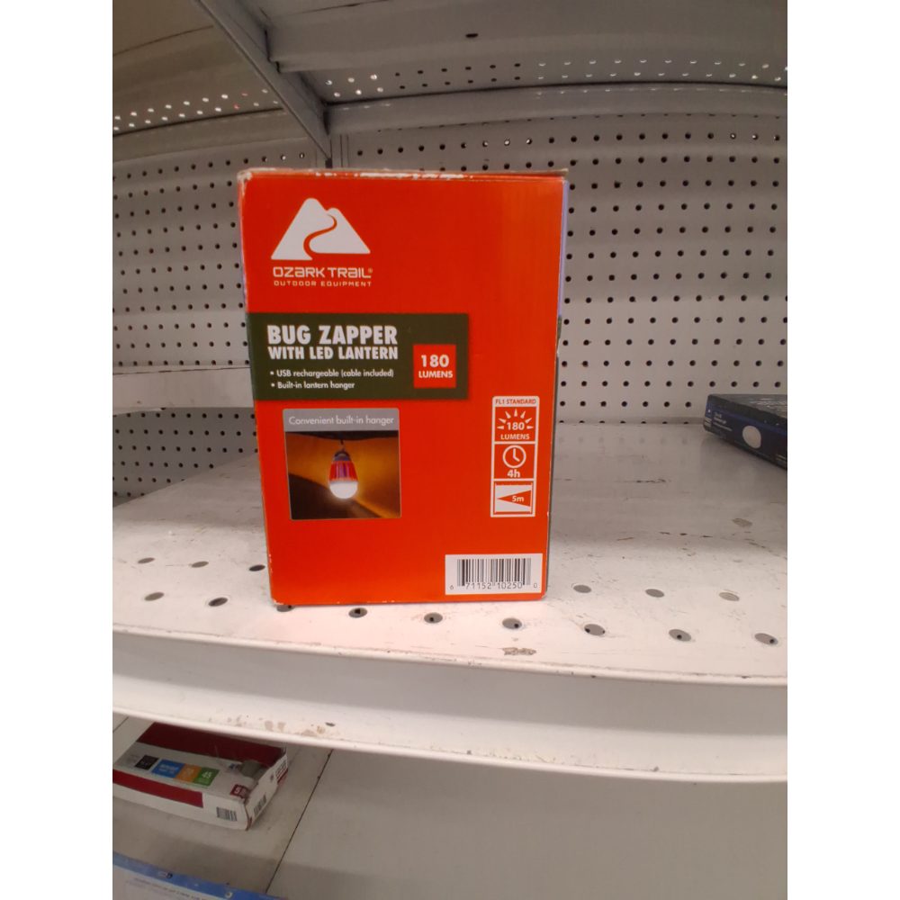 Ozark Trail Bug Zapper with LED Lantern  Rechargeable Battery  for Ourdoor Use  Orange Colour