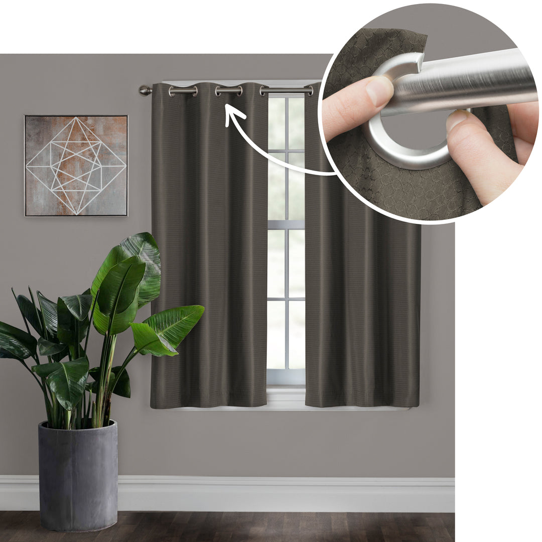 Better Homes & Gardens Simon Solid Textured Curtain Panel  Grey  40  W X 63  L Retail $15.99