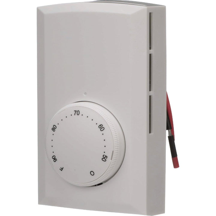 Cadet Double Pole Mechanical Wall Thermostat for Electric Heaters (Model: T522-W), 22 Amp, White