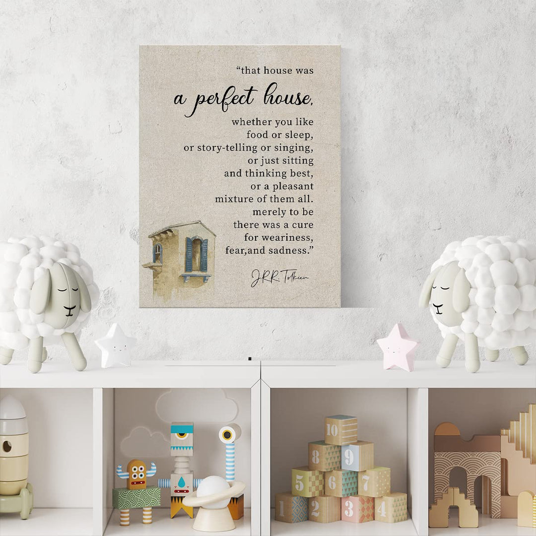 Inspirational Quote Canvas Wall Art Decor That was a Perfect House Poster Painting Framed Vintage Literature Print Signs Picture for Home Room Decor 12 X 15 inch