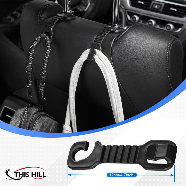This Hill Car Seat Gap Cup Holder, 2 in 1 Car Gap Filler with Cup Holder, Removable Seat Filler Cup Holder with 2 Hook Black for Auto Accessories, Cellphones, Wallet, Drink Cups, Cards