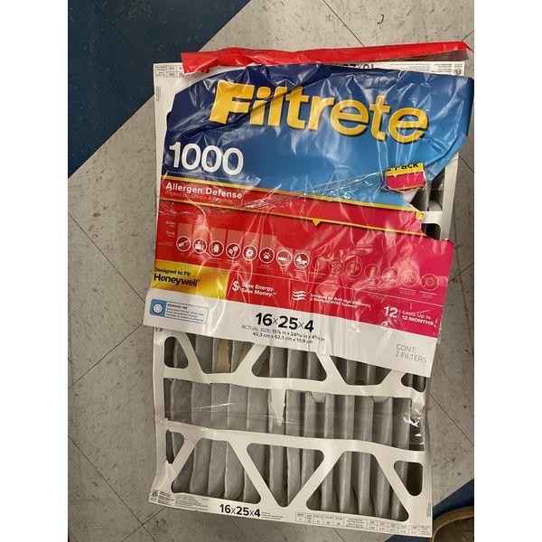 Filtrete 1000 Allergen Defense Air Filter - 16x25x4, Designed for Honeywell, 2-Pack
