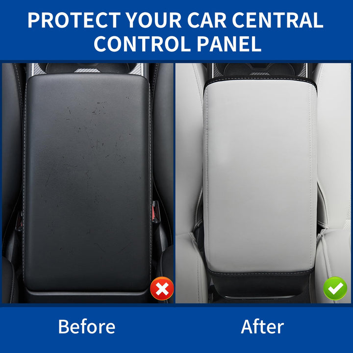 Wonarby Tesla Model 3/Y Armrest Accessories - Center Console Cover for Tesla - Car Armrest Box Cover Decoration Interior for Model 3 2017-2023 2024 2025 or Model Y 2020-2023 2024 2025 - White