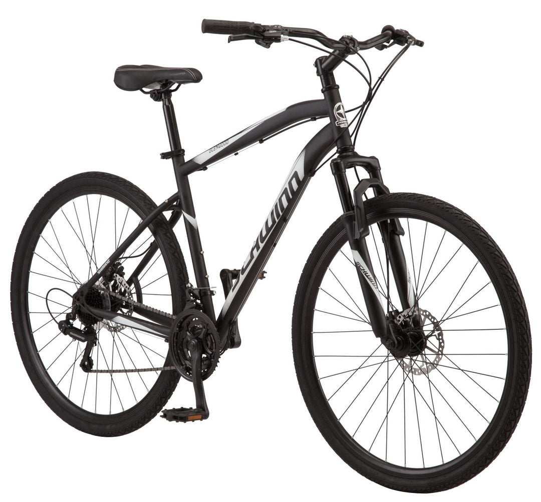 Schwinn 700c Glenwood Hybrid Bike  Adults +14 Years  Black  21 Speeds