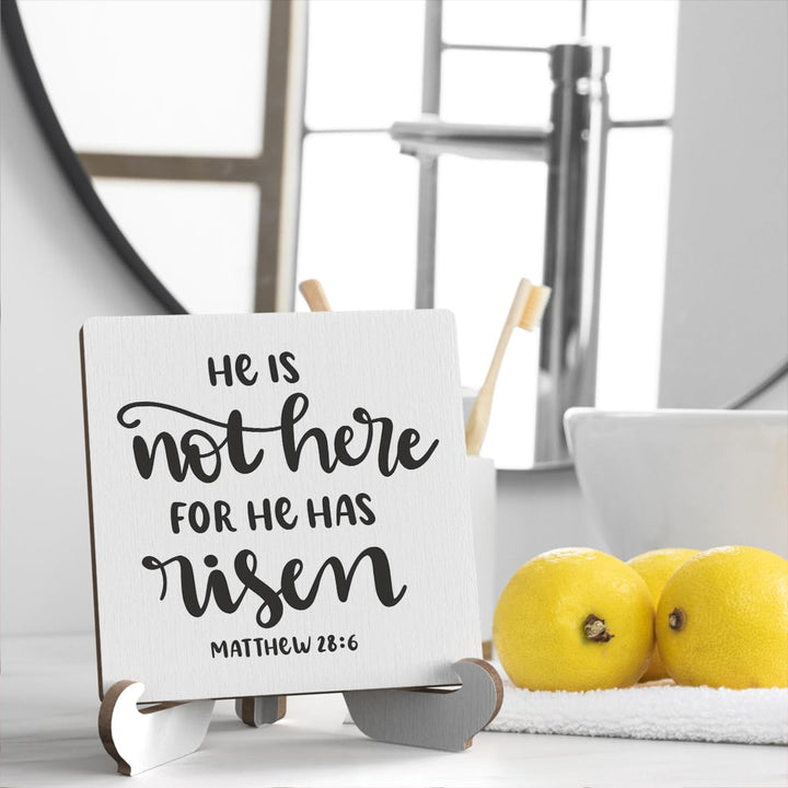 Bible Verse Table Desk Decor Inspirational Rustic Christian Wood Sign Plaque with Wooden Stand, Motivational Religious Positive Vintage Decor for Tabletop Desktop Shelf Shelves Countertop Washroom