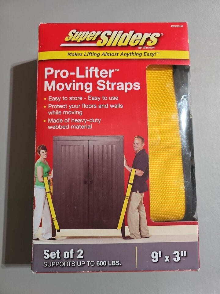 Super SLIDERS Set of 2, 9ft Pro-Lifter Moving Straps Supports up to 600lbs
