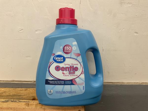Great Value Gentle Soft Fabric Softener  Spring Showers  111 Fl Oz  150 Loads  Compare to the Softening of Downy® Retail $8.87