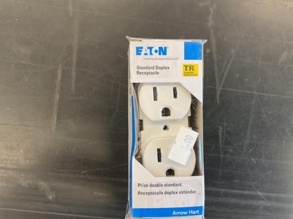 Eaton Standard Duplex Receptacle - Tamper Resistant, White