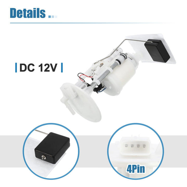 X AUTOHAUX Electric Fuel Pump Replacement Metal Plastic 3B4-13907-10-00 for Yamaha ATV GRIZZLY 550 700 EPS 4WD 2009 White