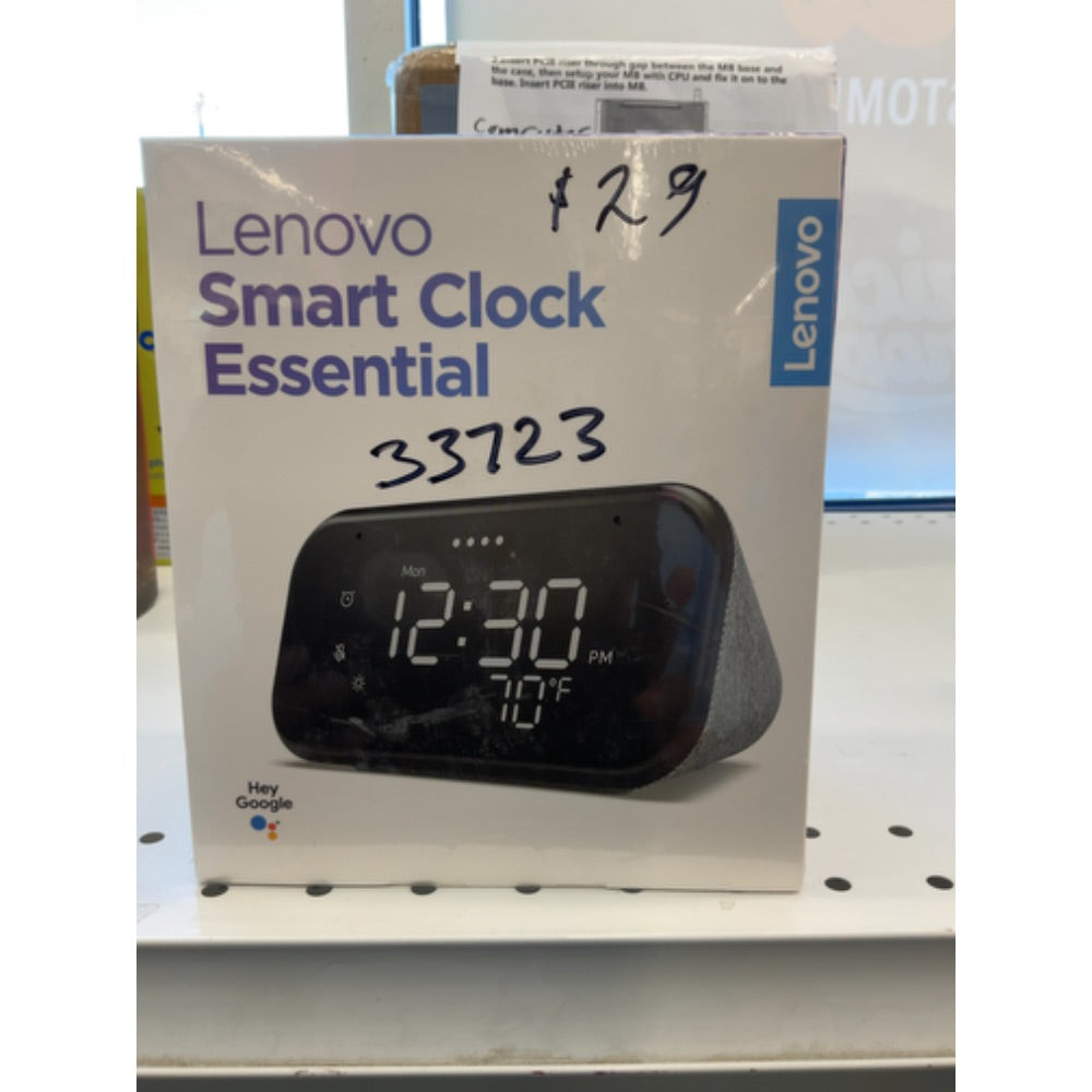 Smart Clock Essential with 4in LCD and Google Assistant - Soft Touch Gray