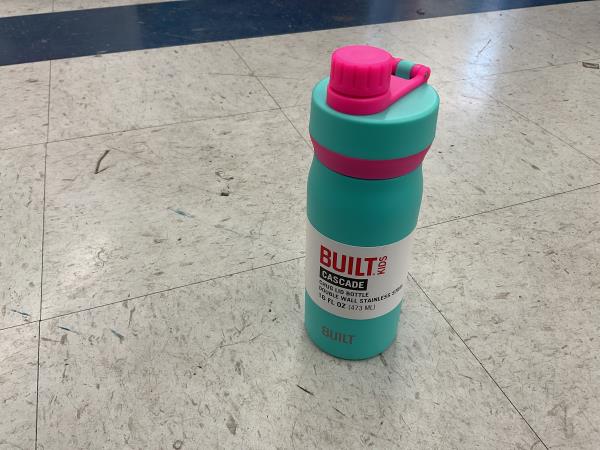 BUILT Cascade 16 oz Stainless Steel Kids Water Bottle with Leakproof Flip-Top Chug Lid, Mint Retail $10.21