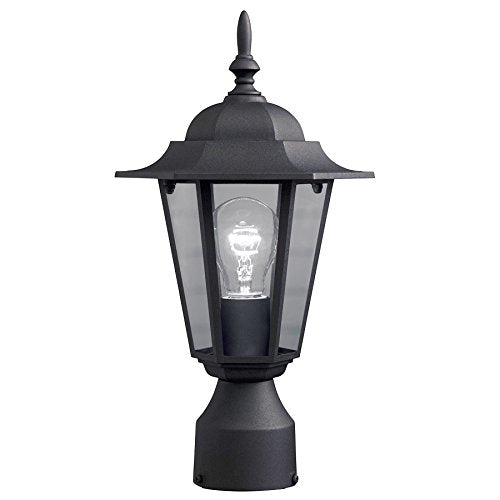 Outdoor Post Light 14-in H Sand Finish Black or White (Black)