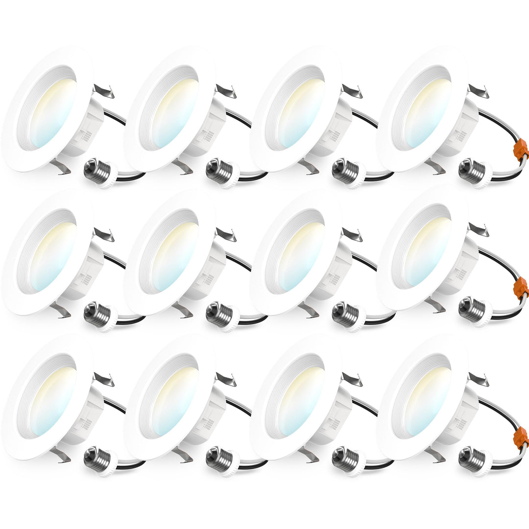 Sunco 12 Pack 4 Inch LED Recessed Lights, Retrofit Can Lighting, 660 LM, 11W (40W Equivalent), Selectable CCT 2700K/3000K/3500K/4000K/5000K, Dimmable, Baffle Trim, Replacement Conversion Kit UL