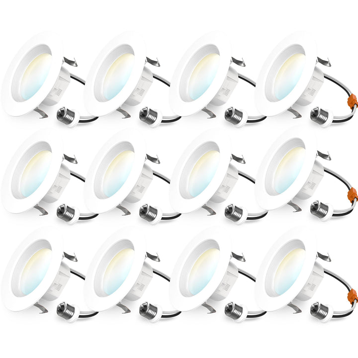 Sunco 12 Pack 4 Inch LED Recessed Lights, Retrofit Can Lighting, 660 LM, 11W (40W Equivalent), Selectable CCT 2700K/3000K/3500K/4000K/5000K, Dimmable, Baffle Trim, Replacement Conversion Kit UL