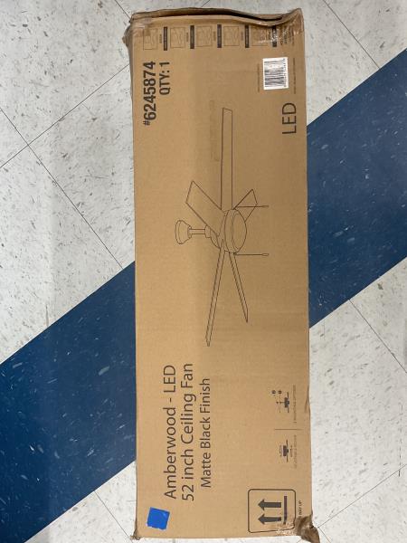 Harbor Breeze Amberwood easy 2 hang 52 inch matte black Retail $139.98