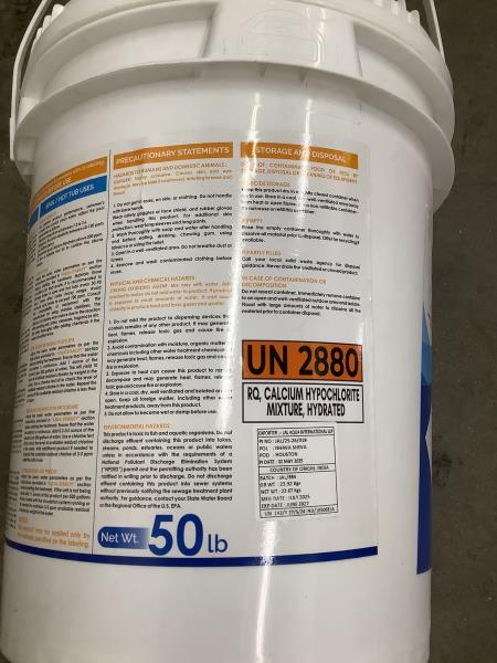 Aquatick Calcium Hypochlorite Granules - 50lb Pail Retail $139.99