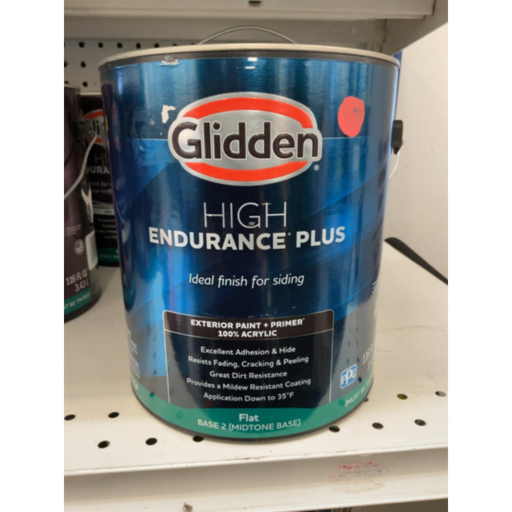Glidden HEP Exterior Paint + Primer All-In-One, Tintable, Flat, 1 Gallon
