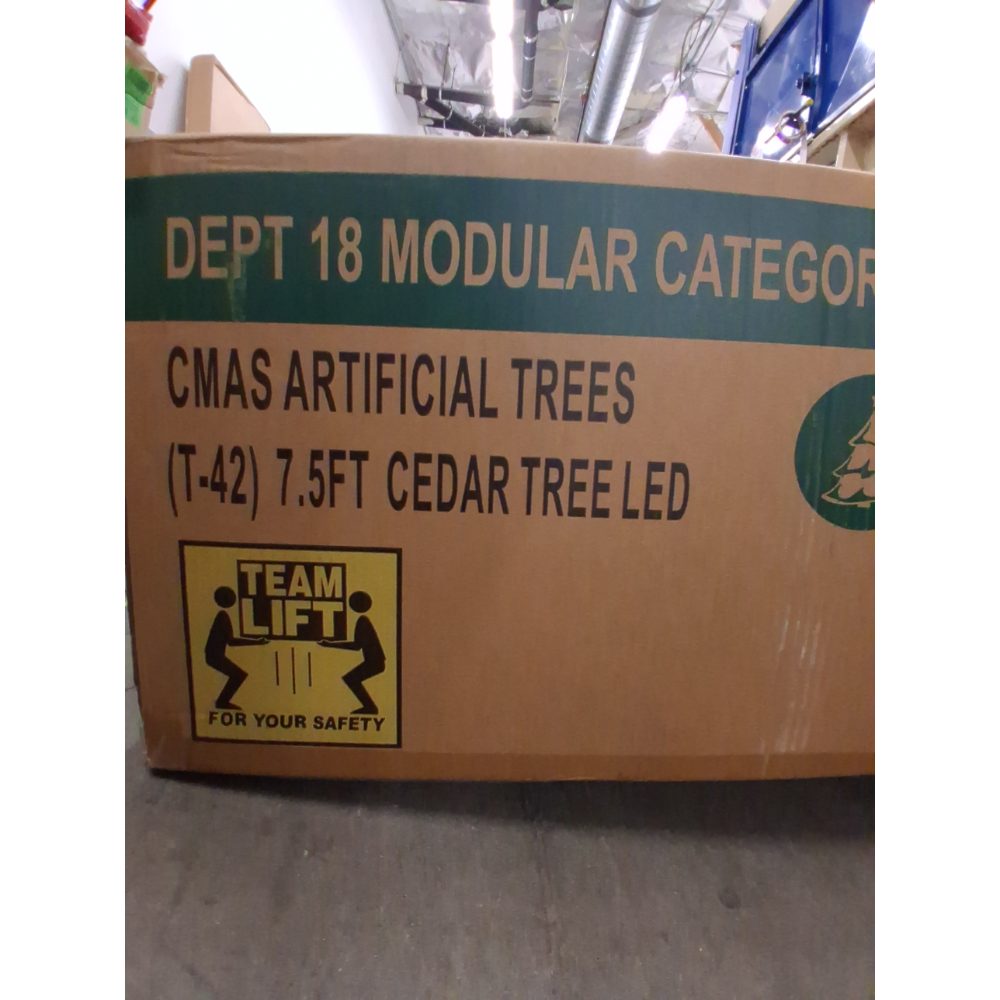 Holiday Time 7.5-Foot Pre-Lit Cedar Christmas Tree - 400 Warm White LED Lights, Shimmering Function Retail $180.00