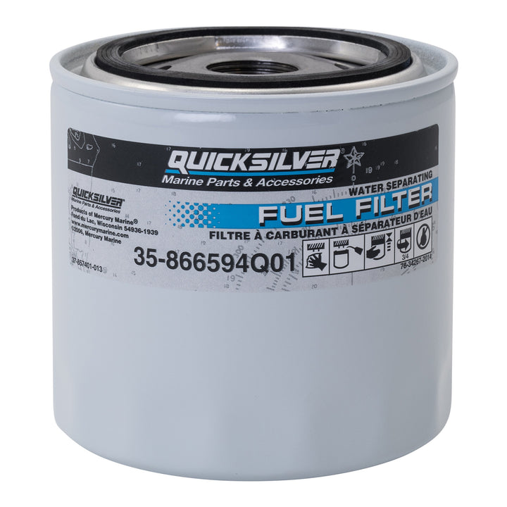 Quicksilver 866594Q01 Water Separating Fuel Filter for Select MerCruiser Vazer and 3.0L MPI EC Engines