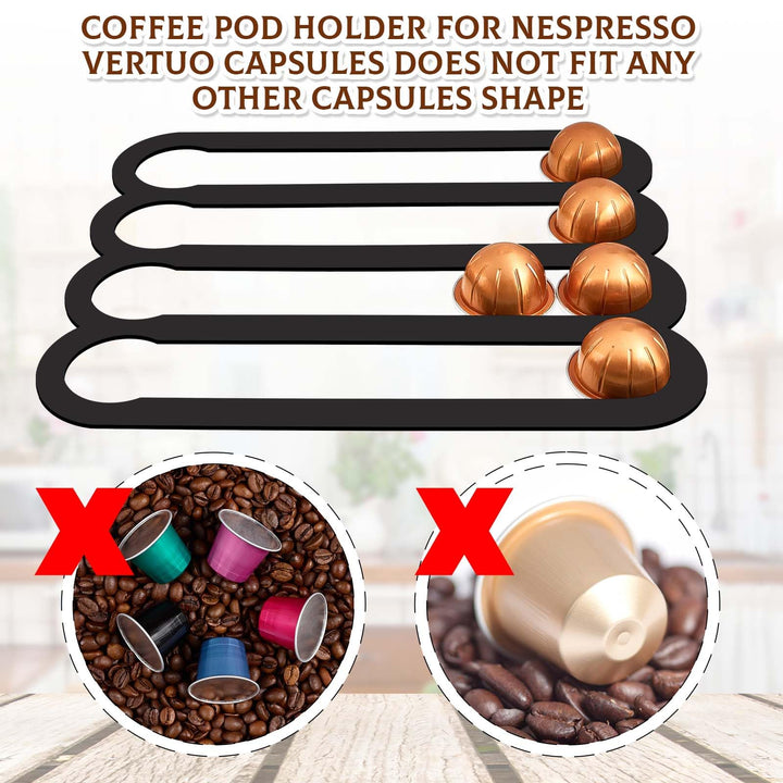 Beeveer 2 Pcs Home Magnetic Coffee Pod Holder for Capsules Coffee Magnetic Capsule Organizer Kitchen Capsule Organizer Suitable to be Mounted on the Fridge Walls or Under Cabinets