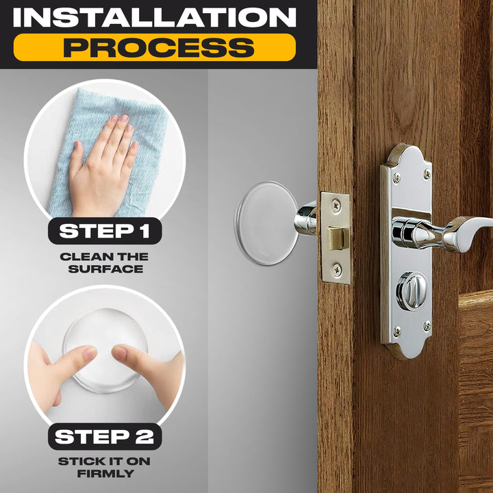 Door Stoppers for Wall 2" (16 Pack) - Self Adhesive & Discreet Door Knob Wall Protector - Quiet Door Bumper with Strong Back Adhesive - Rubber Door Stops - Shock Absorbent Door Handle Stopper