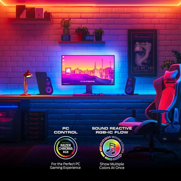 Monster Smart RGB+IC LED Strip Lights 25ft â€“ Sound Reactive Strip Lights for Bedroom, App & Voice Control, RGB Light Strip for Room, Alexa Google Home, Razer Chroma Sync - 230 RGB+IC LED Lights