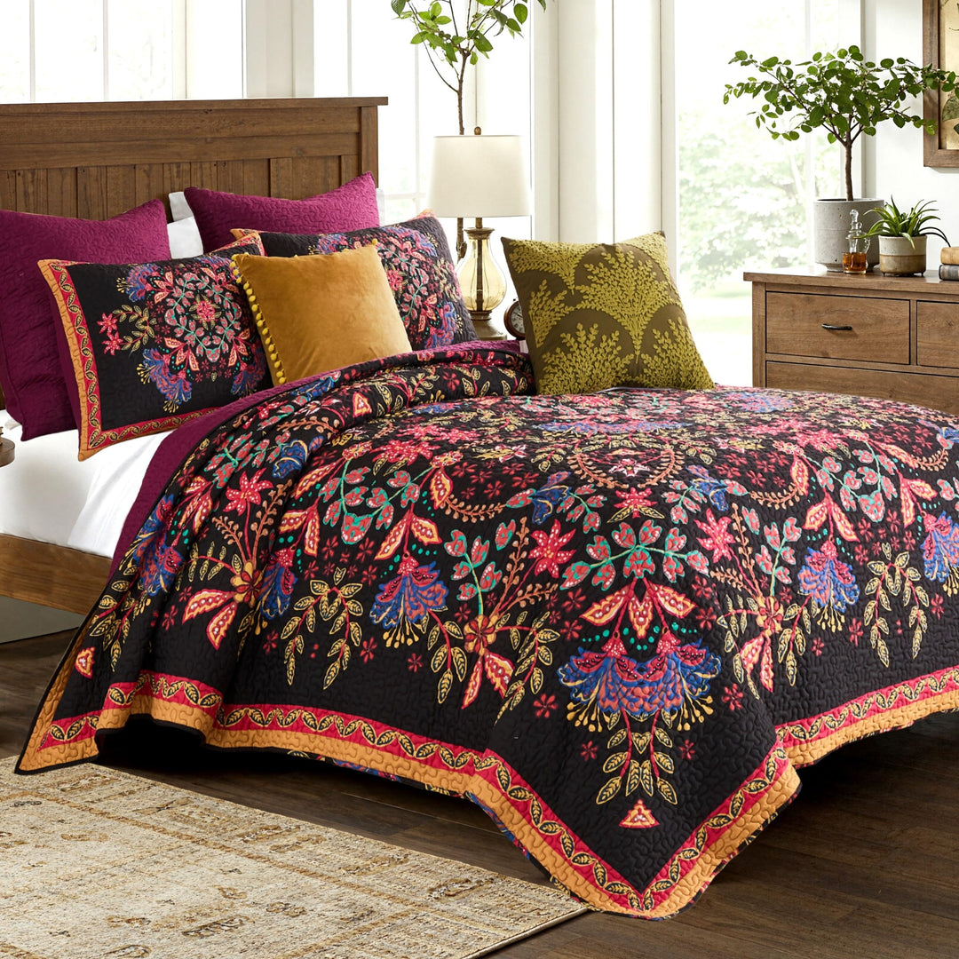 Greenland Home Fashions Jessa Vintage Boho Quilt Set, 3-Piece King/Cal King