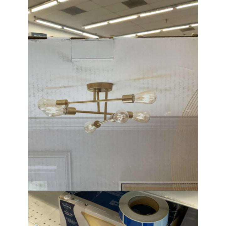 Origin 21 Shaye 6-Light 17-in Brushed Gold Incandescent Semi-flush Mount Light