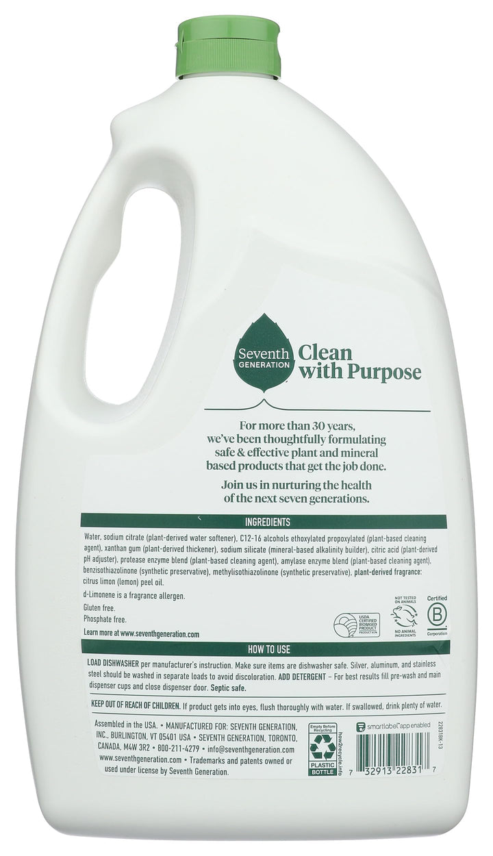 Seventh Generation Lemon Auto Dishwasher Gel, 70 OZ Retail $9.00