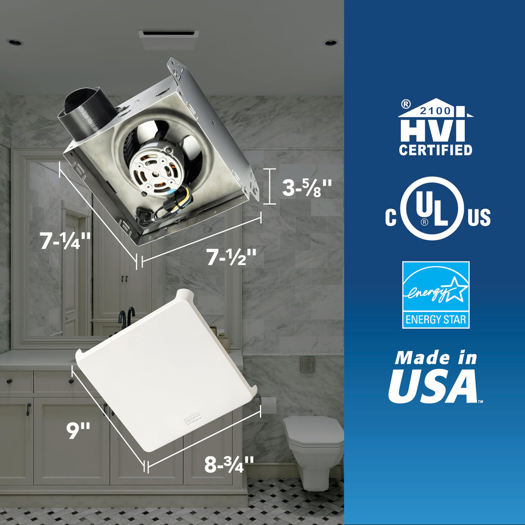 Broan-NuToneÂ® 688E Bathroom Exhaust Fan, 50 CFM Energy Star Exhaust Fan, 2.0 Sones