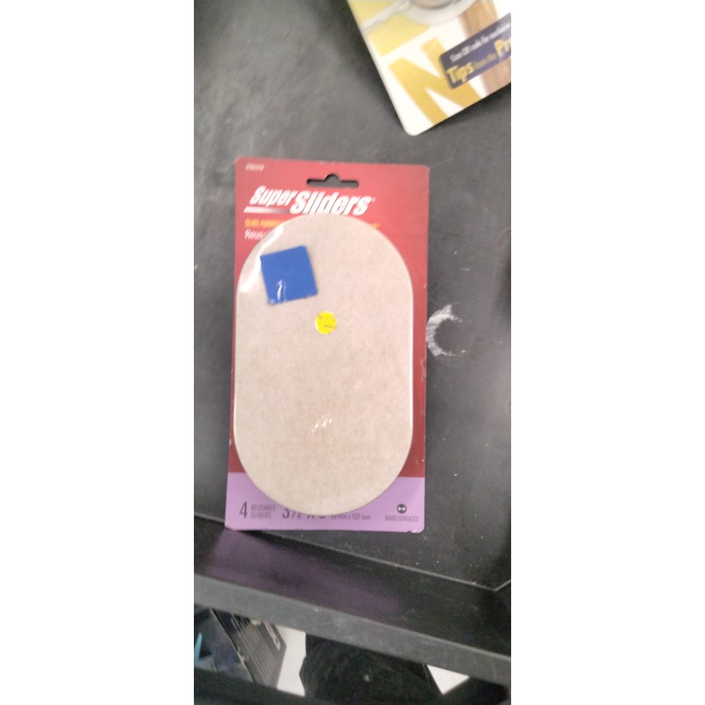 Super Sliders 3-1/2 X 6  Oval Felt Furniture Sliders Beige  4 Pack