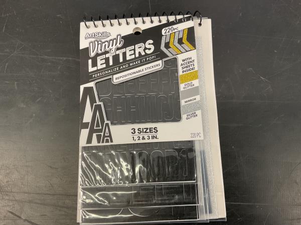 ArtSkills Vinyl Letters - 220pc, Repositionable Stickers, 3 Sizes Retail $5.84